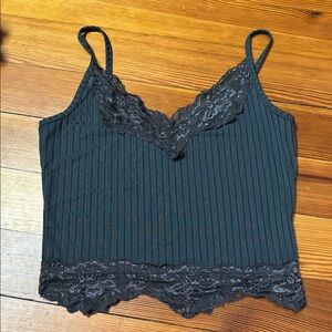 Amazon Black Lace Trim Cami Top